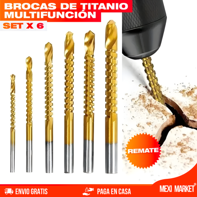 BROCAS DE TITANIO - 6 PIEZAS