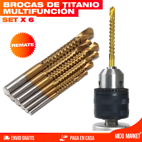 BROCAS DE TITANIO - 6 PIEZAS