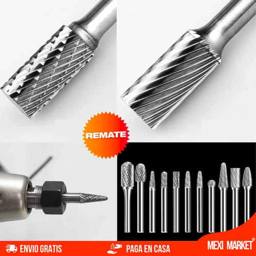 SET X 10 BROCAS/ FRESAS DE CARBURO