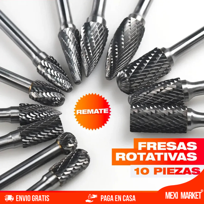 SET X 10 BROCAS/ FRESAS DE CARBURO
