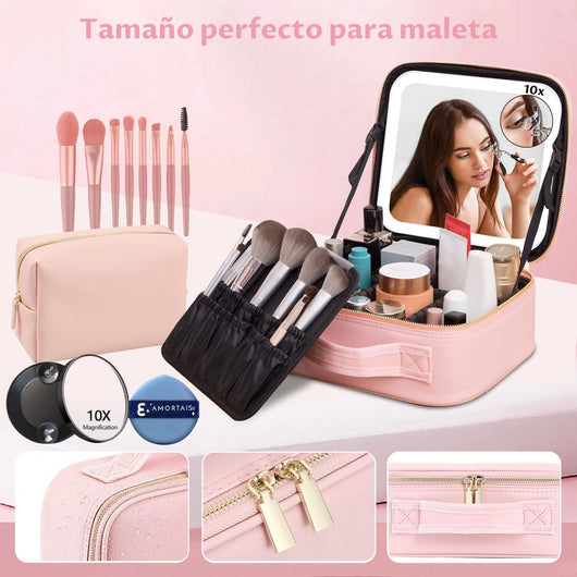 ESTUCHE ORGANIZADOR DE MAQUILLAJE PORTATIL, PRÁCTICO Y AL MEJOR PRECIO