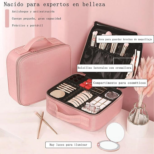 ESTUCHE ORGANIZADOR DE MAQUILLAJE PORTATIL, PRÁCTICO Y AL MEJOR PRECIO
