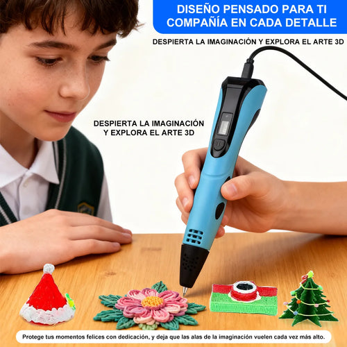 Pluma 3d De Impresión Azul Con Filamento Pla Ecológico