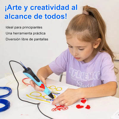 Pluma 3d De Impresión Azul Con Filamento Pla Ecológico