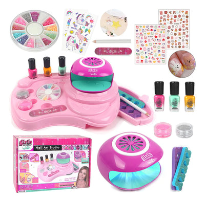 Kit De Maquillaje, Uñas De Juguete Para Niñas Con Secadora