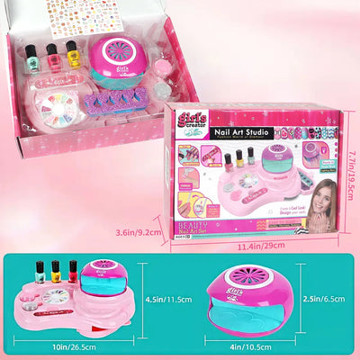 Kit De Maquillaje, Uñas De Juguete Para Niñas Con Secadora