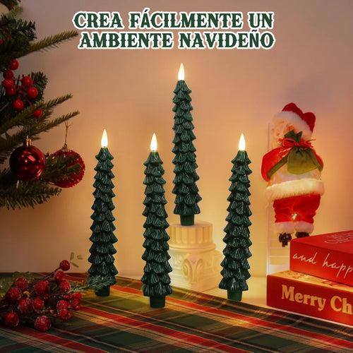 PACK DE 4 VELAS NAVIDEÑAS CON CONTROL
