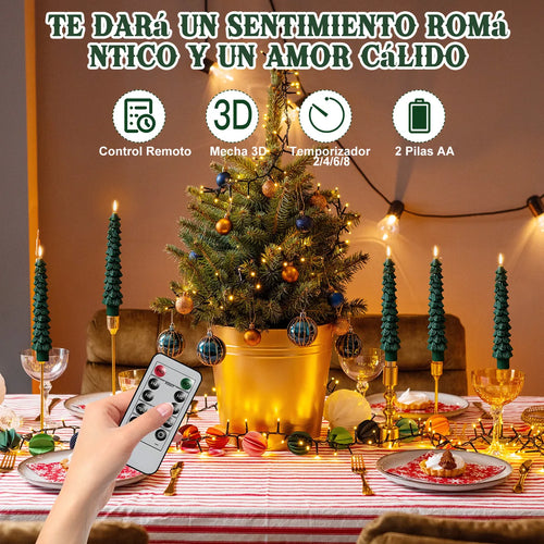 PACK DE 4 VELAS NAVIDEÑAS CON CONTROL