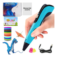 Pluma 3d De Impresión Azul Con Filamento Pla Ecológico