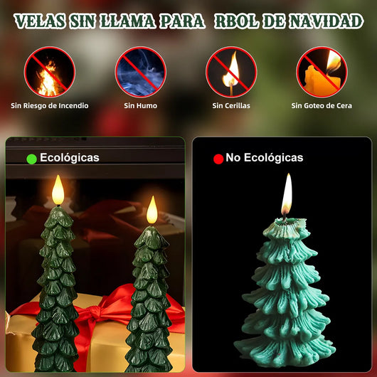 PACK DE 4 VELAS NAVIDEÑAS CON CONTROL