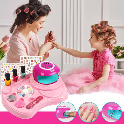 Kit De Maquillaje, Uñas De Juguete Para Niñas Con Secadora