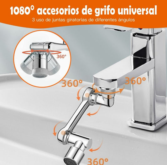 GRIFO UNIVERSAL 1080° 2x1 ACERO INOXIDABLE ✅ (COCINA Y BAÑO)